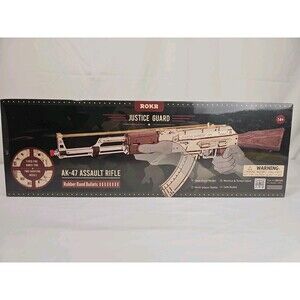 ROKR Justice Guard AK-47 Rubber Band Rifle 3D Wooden Model Kit New